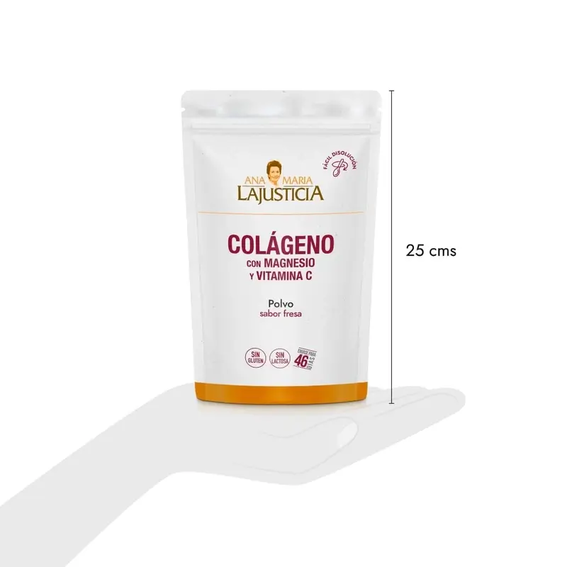 Ana Maria Lajusticia Collagen With Magnesium + Vit.C Strawberry Flavour Powder Doypack, 350 grams - Image 5