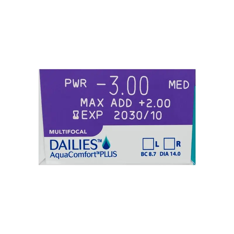 Dailies AquaComfort Plus Daily Multifocal Lenses , 30 units - -7.25, 8.7, Alta, 14.0 - Image 4
