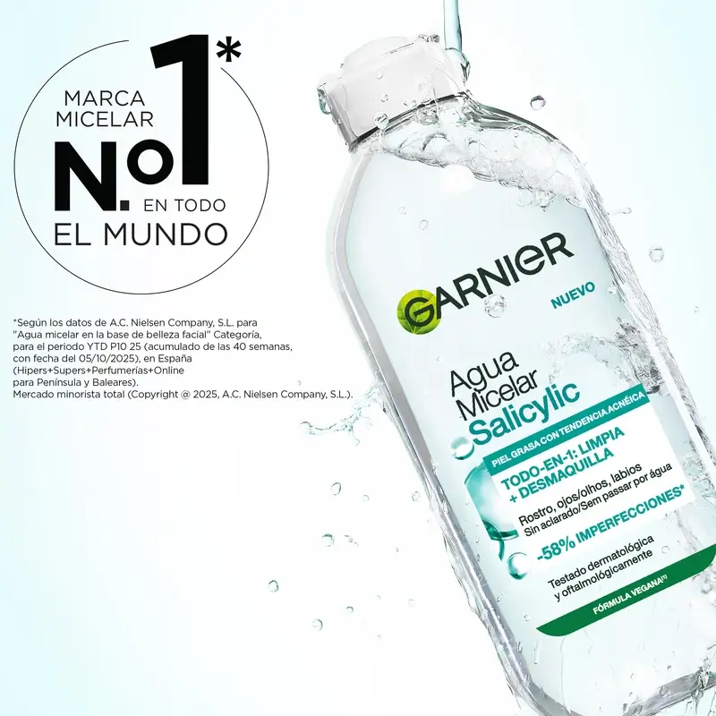 Garnier Face Cleansing Products Salicylic Anti-Imperfection Micellar Water , 400 ml - Image 5